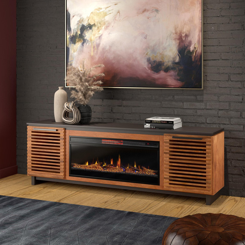 86 inch tv stand with fireplace discount